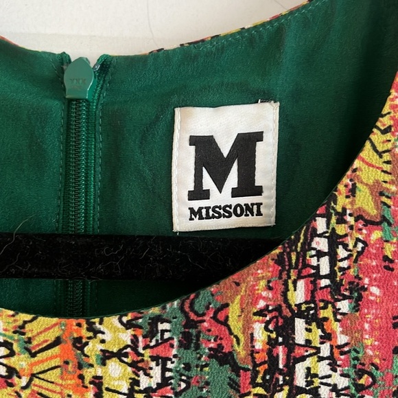 M by Missoni Silk Shift Dress Sleeveless Multi Colored Abstract Floral Size 42/6 - Picture 2 of 10
